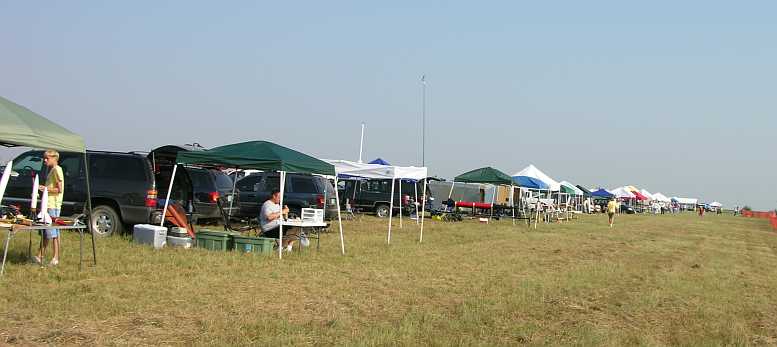 The line at KLOUDbusters rocket launches near Argonia, Kansas in 2006.