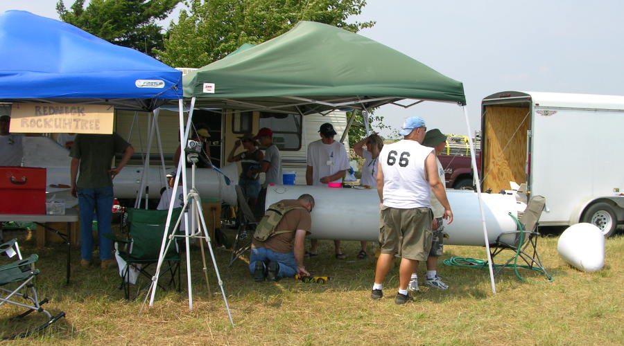 Delta rocket at KLOUDbusters launch site in Argonia, Kansas.