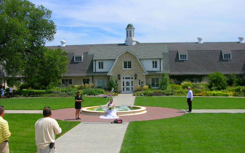 Kansas State University fountain and display garden