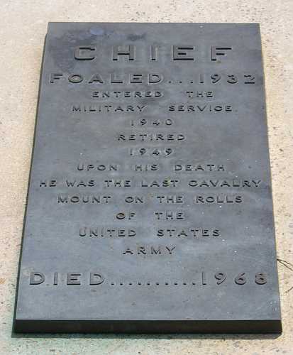 Grave of Chief - the US Army's last Cavalry Horse