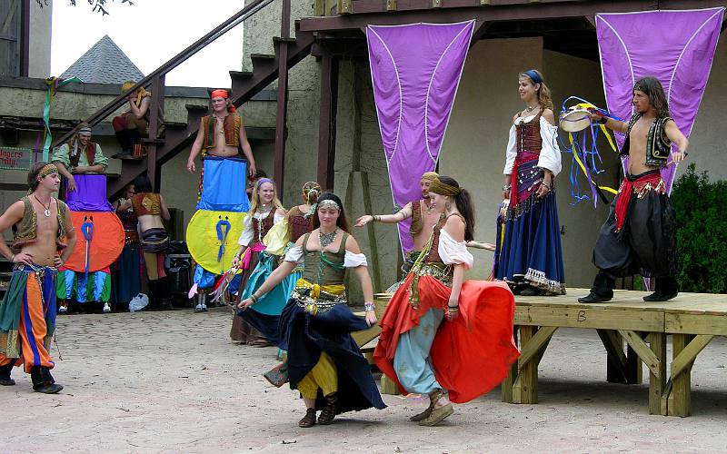 Dancing near the Renaissance Festival enterance