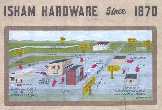 Map of the buildings remaining from the time of the Dalton raid