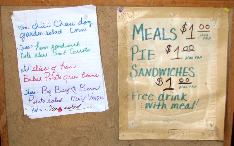 Frannie's menu in 2007