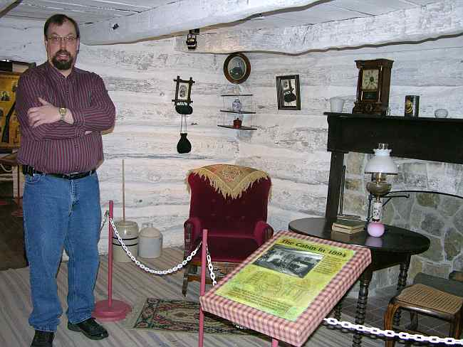 Interior of cabin at the John Brown Museum