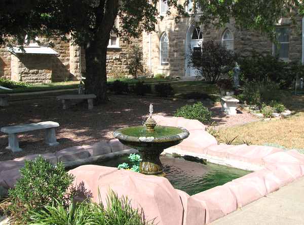 Fountain outside St. Boniface Catholic Church
