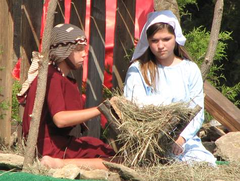 Joseph and Mark on float in Huboldt's Biblesta parade.