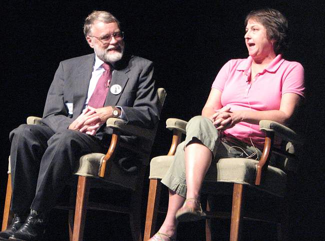 Frank Scheide and Melissa Talmadge Cox at Buster Keaton Celebration.