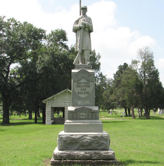 Coffeyville Civil War monument in Ellmwood Cemetery