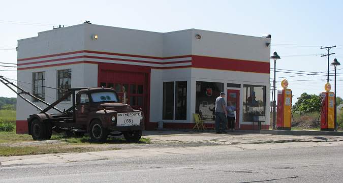 Kanotex station and Mater Boom truck from Radiator Springs in the movie Cars.