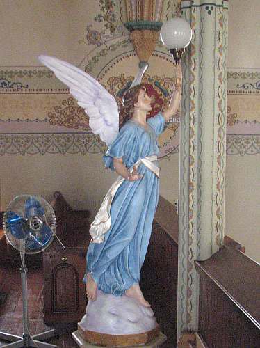 Angel statue at St. Mary's Catholic Church in St. Benedict, Kansas