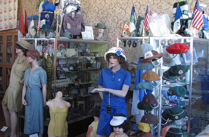 Girl Scout uniforms in the Post Rock Scout Museum