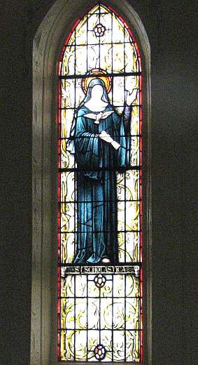 St. Scholastica stain glass window