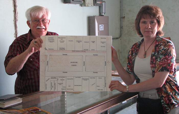 James Elliot and Carol Doms at entrance to Underground Ellinwood