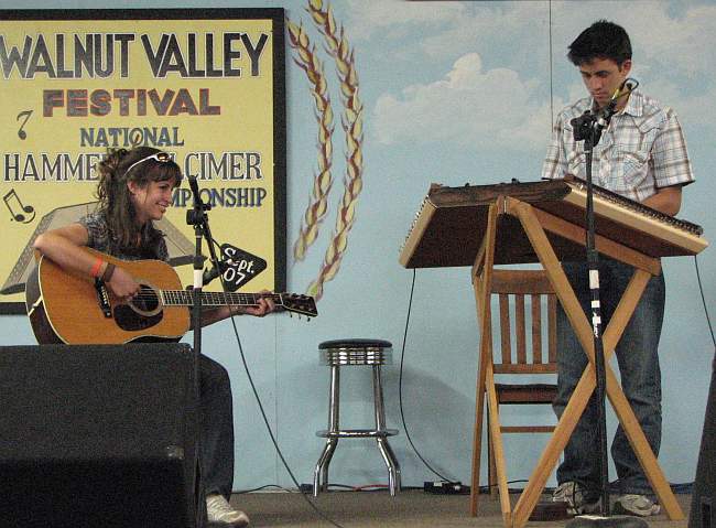 Sam Wachtler in National Hammer Dulcimer Championship at Winfield, Kansas