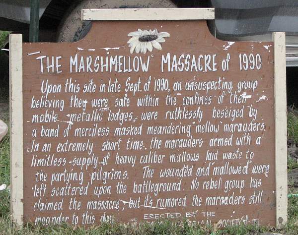 Marshmallow Massacre of 1990 historical marker