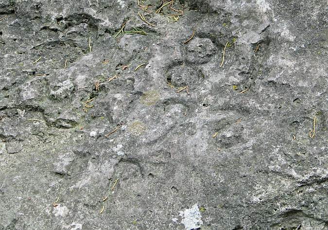 Pioneer rock carvings at Alcove Springs, Kansas.