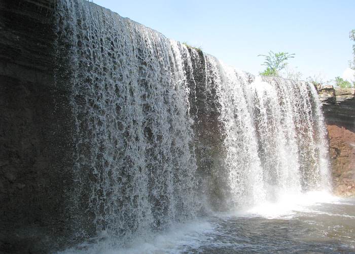 Cowley Lake Waterfall