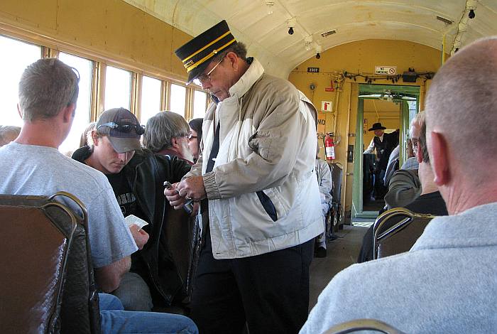 Colleting tickets on the Midland Railway