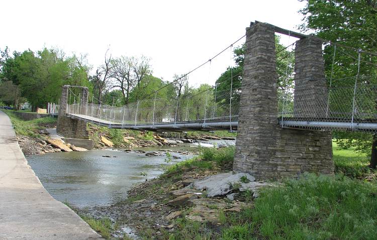 Moline Swinging Bridge and Waterfall