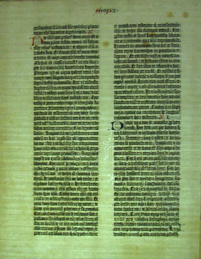 Gutenberg Bible page