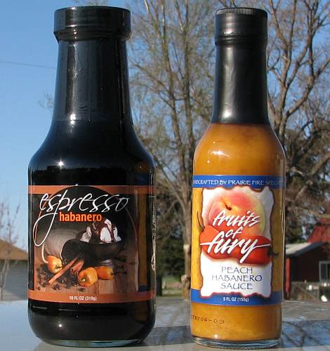 Espresso Habanero and Fruits of Fury hot sauces.