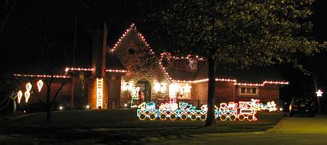 Burton family Leawood Kansas Christmas Light Display