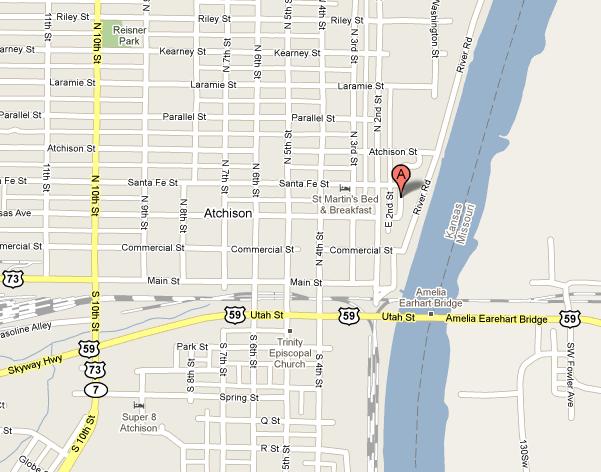 Amelia Earhart Birthplace Museum Map - Atchison, Kansas