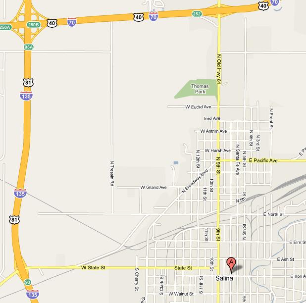 Cozy Inn Map - Salina, Kansas