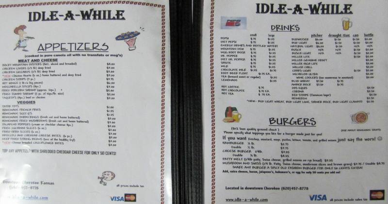 Idle-A-While menu
