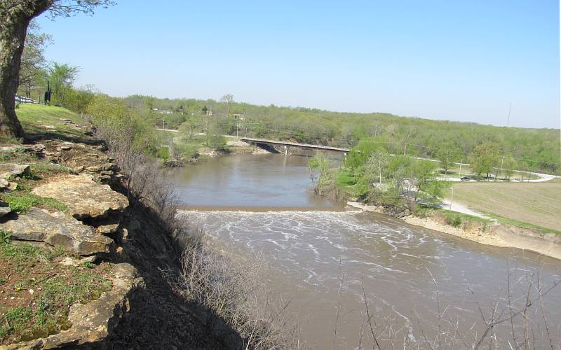 Riverside Park Falls on the Neosho River - Oswego, Kansas