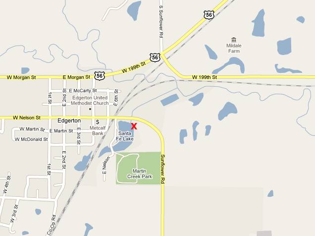 Santa Fe Lake Falls Map - Edgerton, Kansas