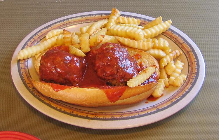 meatball grinder with provolone cheese