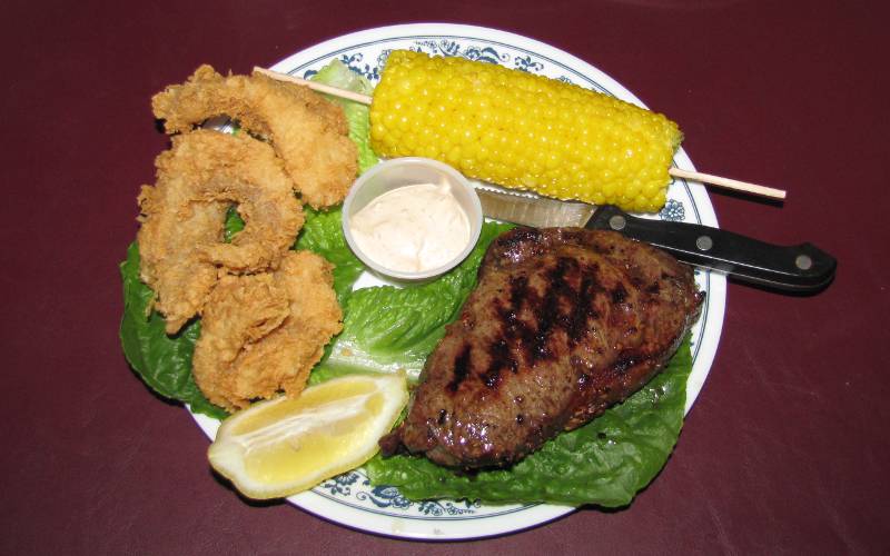 Catfish and steak at the Bunker Hll Cafe