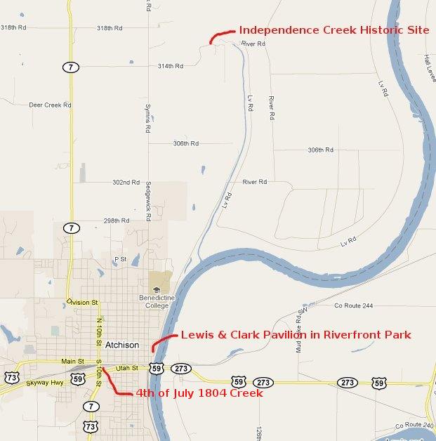 Lewis and Clark Expedition Atchison, Kansas Map