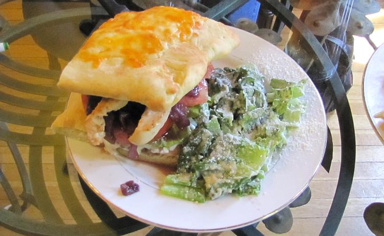 focaccia club sandwich at Lyons Twin Mansions