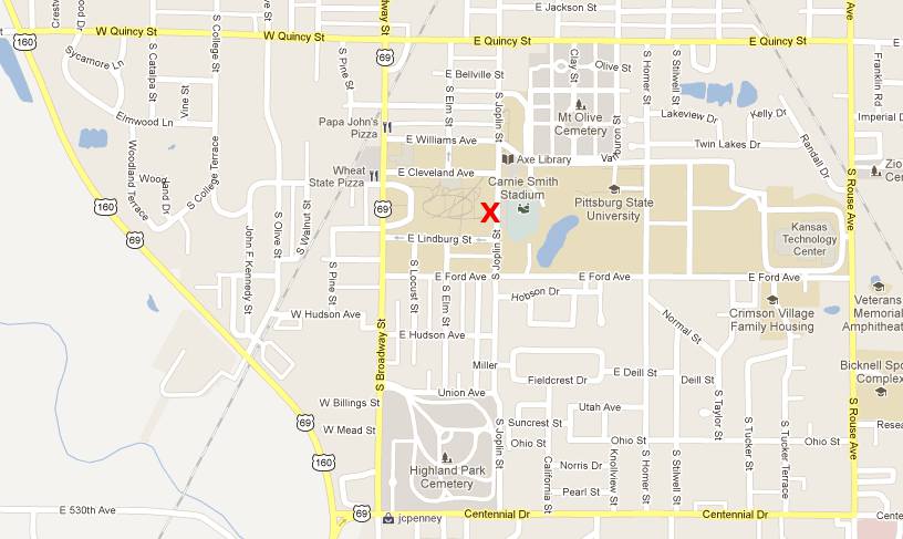 Nature Reach On-Campus Tour Map - Pittsburg, Kansas