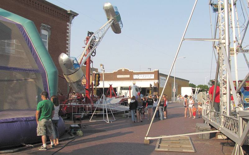 Carnival rides in Russell, Kansas