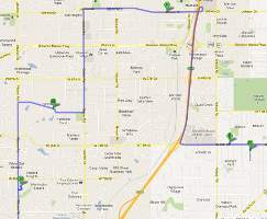 Map to Shawnee, Kansas Christmas Lights
