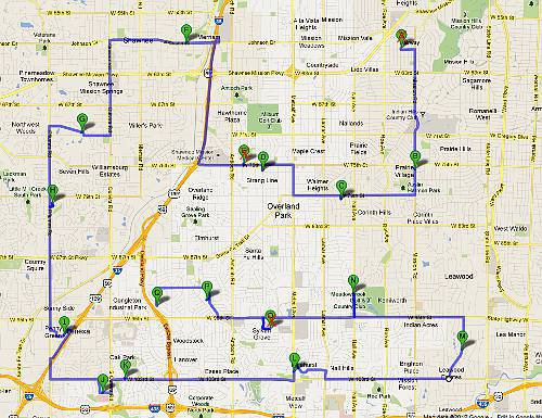 Kansas City Christmas Light Tour - north Johnson County