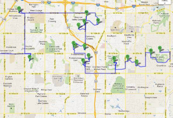 South Johnson County Christmas Light Tour Map