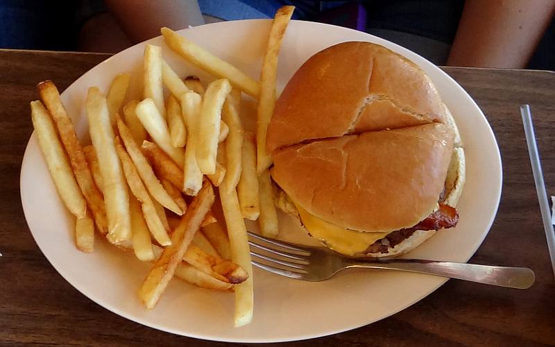 Bacon cheeseburger at Homer's Drive Inn
