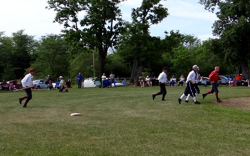 Vintage baseball players at Joe Tinker Day