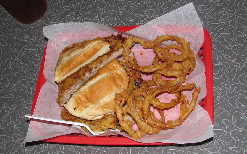 Pork tenderloin at the Prairie Nut Hut