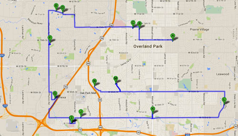 Kansas City Christmas Light Tour north Johnson County