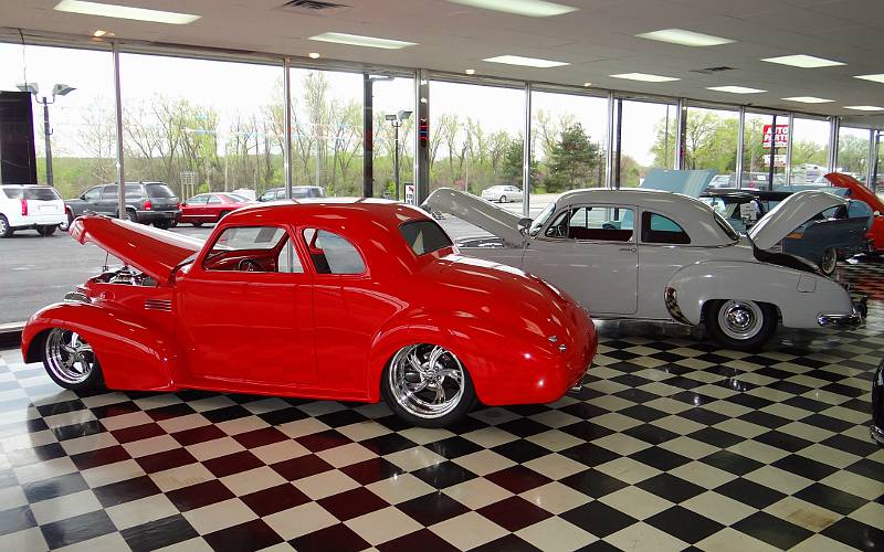 Antique Pontiac and Chevrolet cars