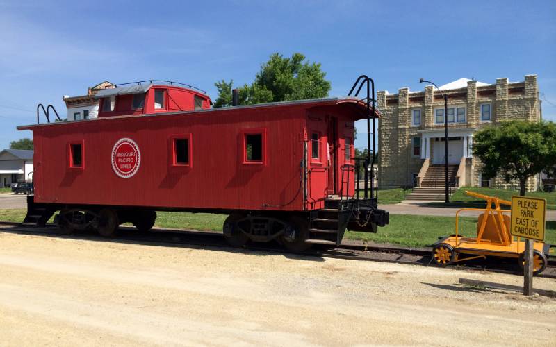 Missouri Pacific caboose, Waterville Opera House