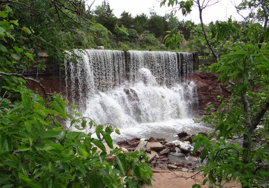 Cowley Lake Waterfall - Dexter, Kansas