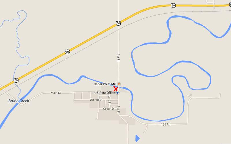 Drinkwater & Schriver Flour Mill Map - Cedar Point, Kansas