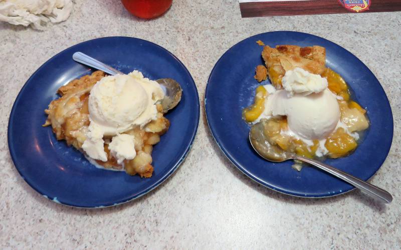 Apple pie and peach pie