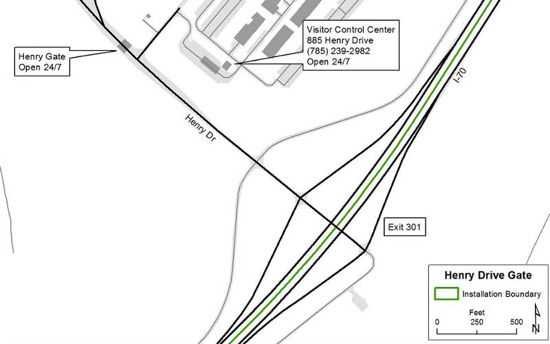 Visitor Control Center Map - Fort Riley